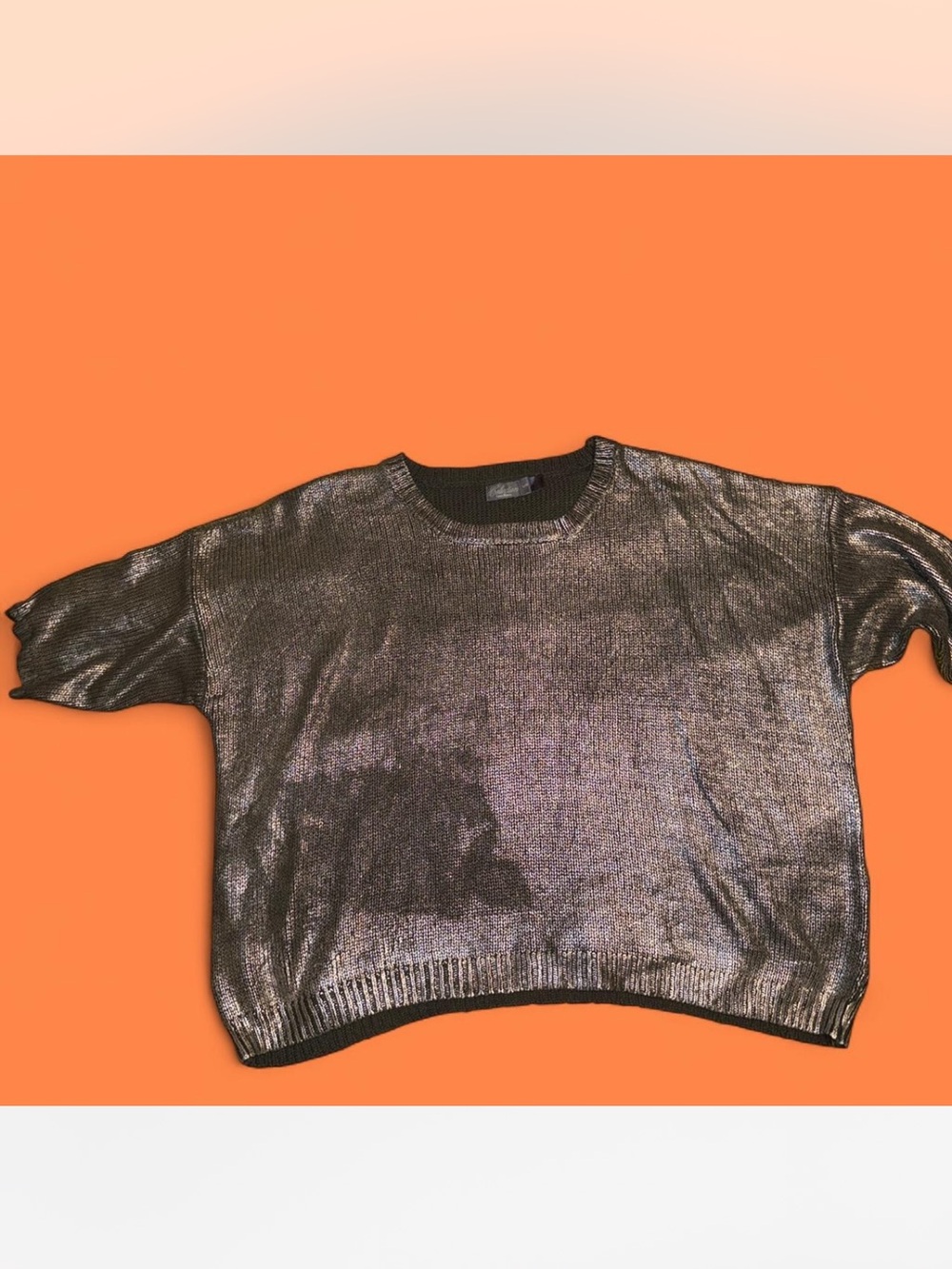 Costa Blanca Metallic Silver Crewneck Sweater